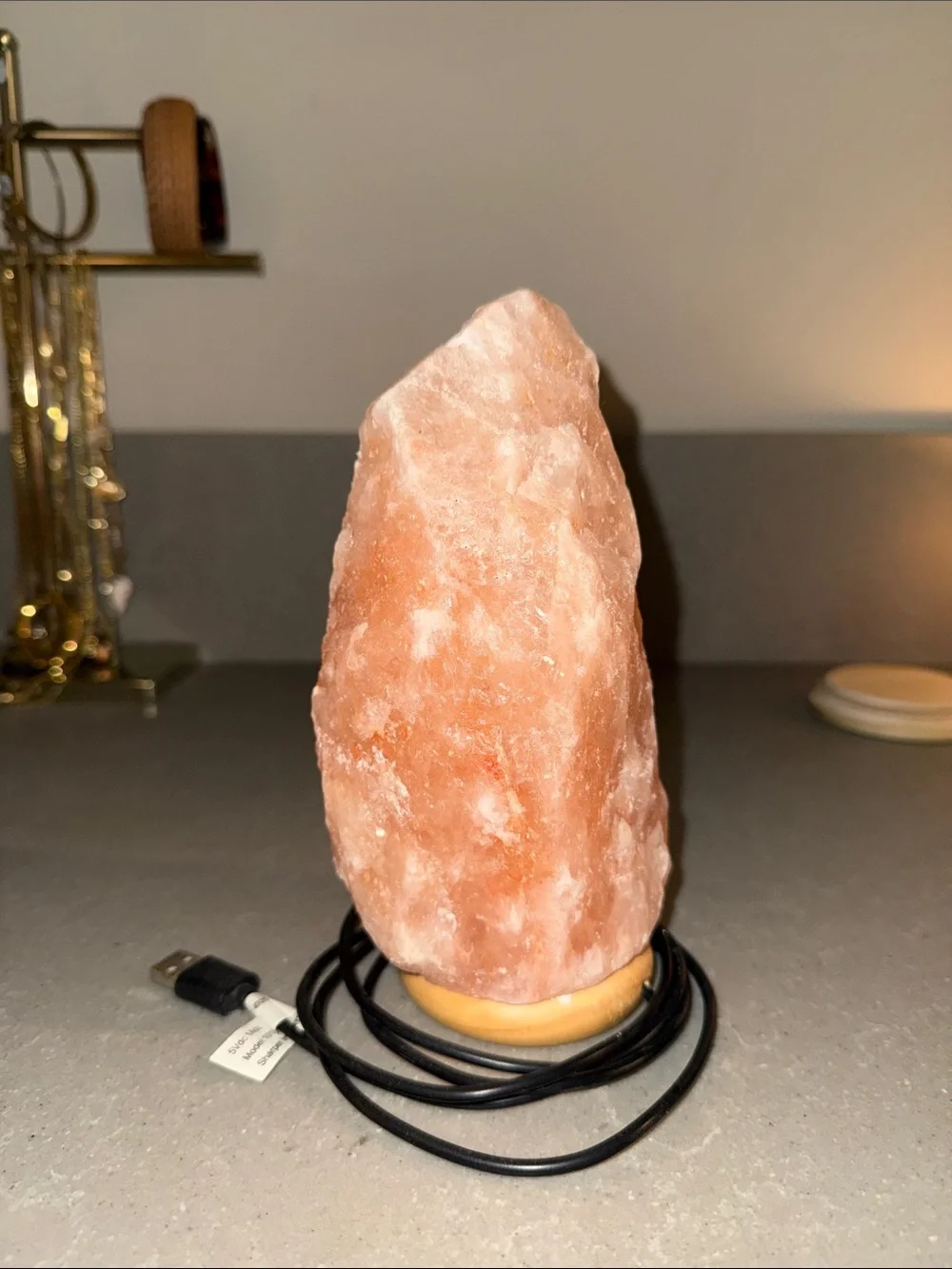 Salt Crystal USB Lamp - Natural Pink Himalayan Glow